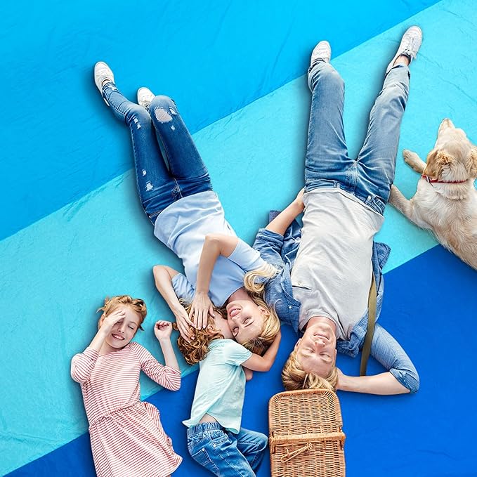 Beach Blanket Waterproof Sandproof Beach Mat 79" X 83"/10'x9'for 2-8 Adults Quick Drying Outdoor Picnic Mat Beach Accessories for Travel, Camping, Hiking