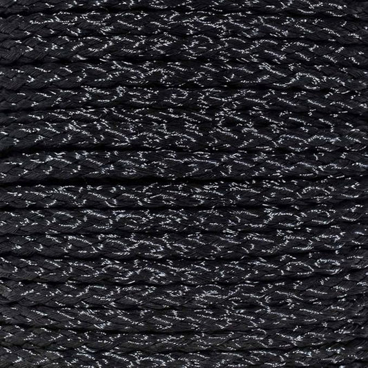 Hollow Braid Polypropylene Rope (1/2 Inch, 50 Feet, Black) - Barrier Rope - Trail Marking, Crowd Control, Golf Courses