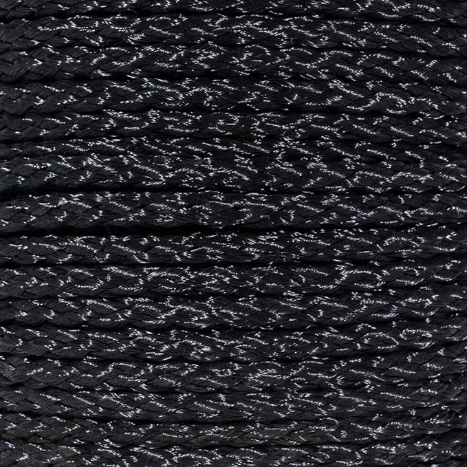 Hollow Braid Polypropylene Rope (1/2 Inch, 500 Feet, Black) - Barrier Rope - Trail Marking, Crowd Control, Golf Courses
