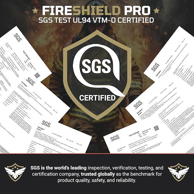 FIRESHIELD PRO Fireproof Document Bag – Portable Briefcase with Shoulder Strap, Tablet, Laptop & Card Organizer – Water Resistant, Multi-Pocket Storage for Travel, Home or Office – 17" x 12.5" x 7.2"