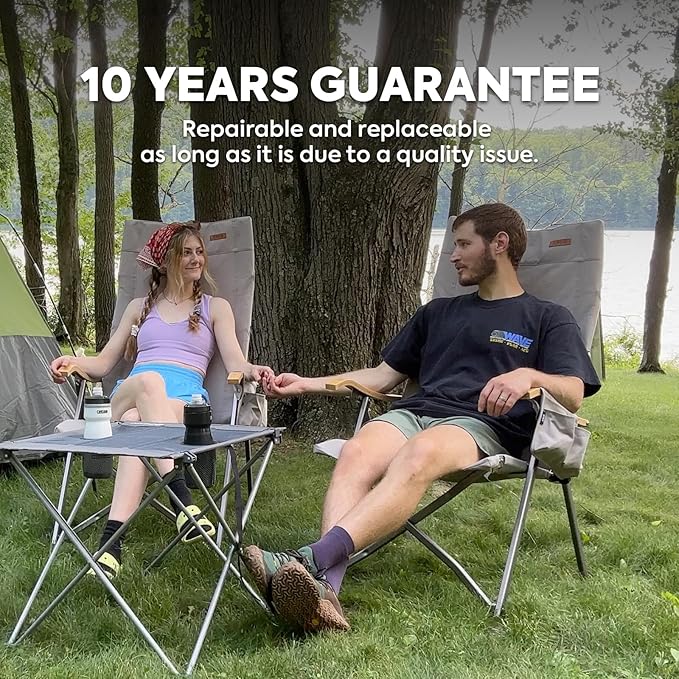 ICECO Adjustable Camping Chairs for Adults, Foldable High Back Camping Chair, Portable Folding Chairs for Outside, Reclining Outdoor Chair with Storage Bag, 400LBS, 10 Years Warranty