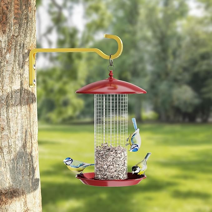 6 Inch 2 Pack Heavy Duty Outdoor Plant Hangers for Hanging Baskets, Iron Plant Brackets, Metal Plant Wall Hooks for Lantern, Bird Feeder, Wind Chimes, Gold