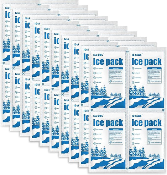 Dry Ice Packs for Shipping FDA Registered Non-Stick for Food TUV and SGS Tests Double-Sided Absorption Long Lasting Shipping Cold Packs for Coolers Lunch Bags Freezer