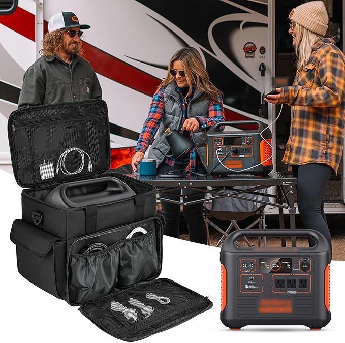 Carrying Case Compatible with Jackery Explorer 2000 v2/1500/1000 Plus/ECOFLOW Delta 2/BLUETTI AC180,Portable Power Station Travel Bag for Charging Cable and Accessories(Bag Only)