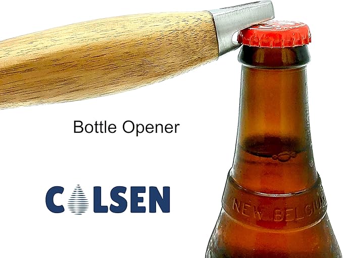 COLSEN Heavy Duty 3-Piece BBQ Grilling Tool Set, Stainless Steel Tongs, Spatula, & Fork, Kitchen Utensils Set, Camping Accessories, Brown