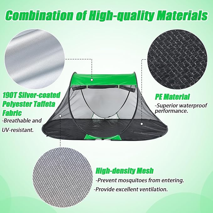 1 Person Pop-up Mosquito Tent for Camping - Breathable & Fine Mesh Camping Bug Screen Net with Carry Bag, Instant Portable Screen Tent for Teenagers/Adults