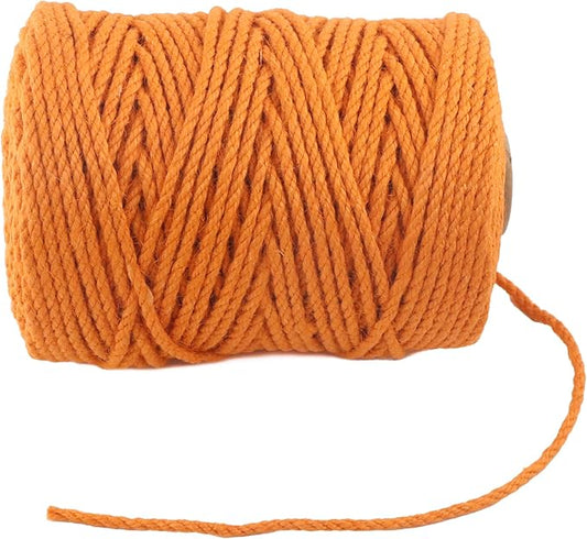 4mm x 400 Feet Orange Jute Rope, Twine for Gardening Tomato Climbing Plant Tie Floristry Crafts Gift Wrapping Packing Decor