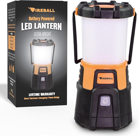 Blazin Fireball LED Camping Lantern - 1000LM Battery Powered Lanterns for Power Outages - Waterproof Light, 4 Modes, 20+ Hour Runtime