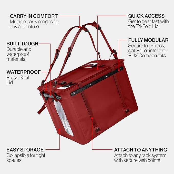 70L Collapsible Gear Box (Mars Red) - Modular Adventure Storage Solution For Camping Storage, Overlanding, Off-road And Van Life - Weatherproof, Durable and Multifunctional