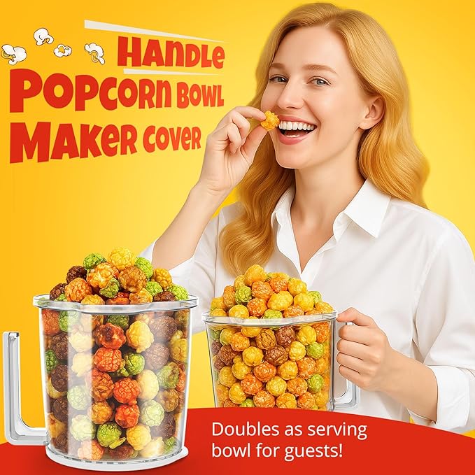 Hot Air Popcorn Popper with Serving Bowl for Family Gathering | Fast & Easy Air Popper Popcorn Maker with On/Off Switch for Family Movie Nights, Parties | Air Popcorn Machine | No Oil, Easy to Clean