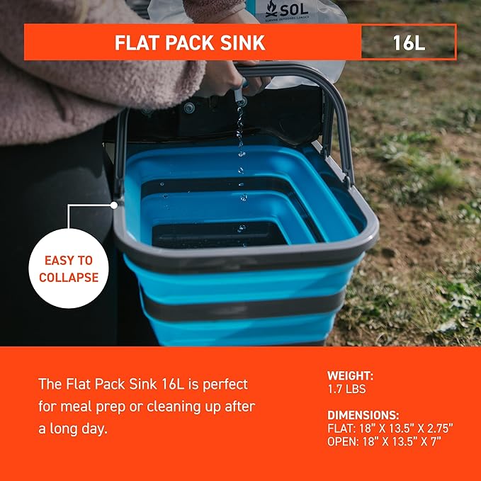 Survive Outdoors Longer Flat Pack Collapsible Sink (Pack of 2)