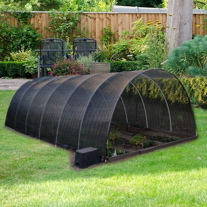 Agfabric 50% Sunblock 10??X 16??Shade Cloth with Grommets for Garden Patio, Black