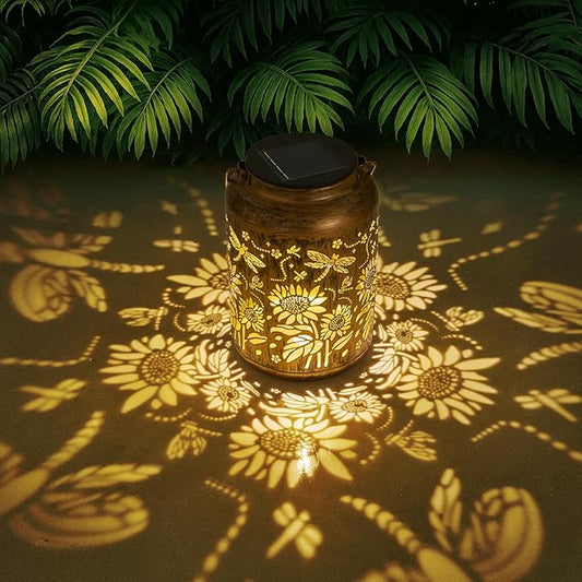 Sunflower Solar Lantern, Birthday Gifts for Women, Outdoor Waterproof LED Decorative Garden Lights for Lawn, Landscape, Patio, Porch Hanging Solar Lights for Ladies, Mom, Grandma