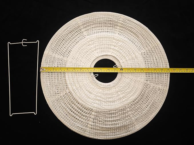 Hytsoeee(19.69Inch) Double-Layer Paper Lamp Shade, Beige Oblate Paper Lantern Pendant Light Shade,Bohemian Folding Ceiling light Shade, Paper Lantern Lamp Shade for Bedroom,Apartment (19.69inches)