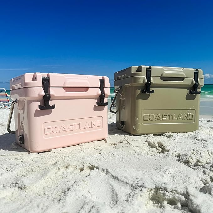 Coastland Bay Series Cooler Premium Everyday Use Insulated Rotomolded Cooler, Small Ice Chest for Tight Spaces, Soccer Games, & Tailgates