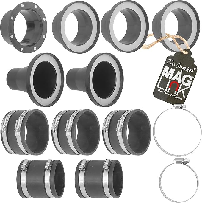 4" Magnetic Dust Collection Fittings Super Pack for Dust Collectors, Quickly Connect Hose to Machinery Ports