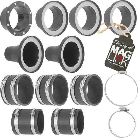 4" Magnetic Dust Collection Fittings Super Pack for Dust Collectors, Quickly Connect Hose to Machinery Ports