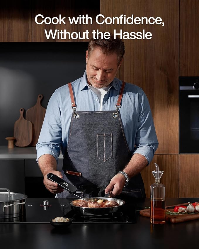 InstaProbe (Less Than .6 Seconds) Professional Meat Thermometer Digital, Instant Read Thermometer with OLED Display, IP67 Waterproof for Grill, BBQ, Cooking, Smoker, Home Brewing, NSF Certified