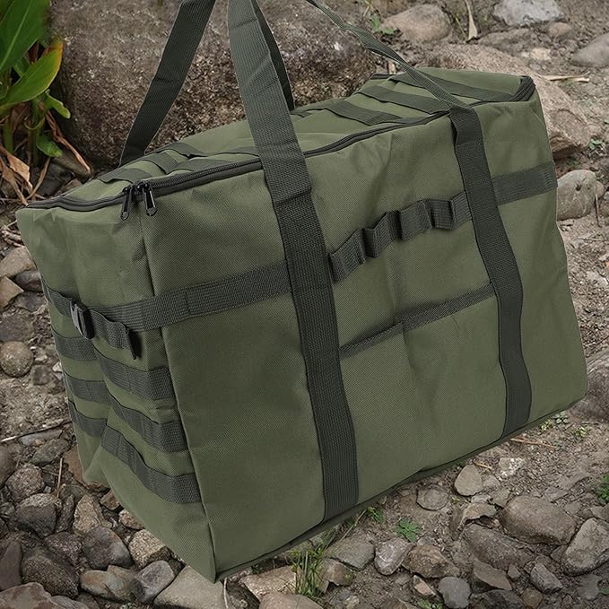 Camping Storage Bag, 53L Large Capacity with Handles, Axe Holder, Utility Tote Bag Camping Kitchen Organizer for Picnic Moving Travel