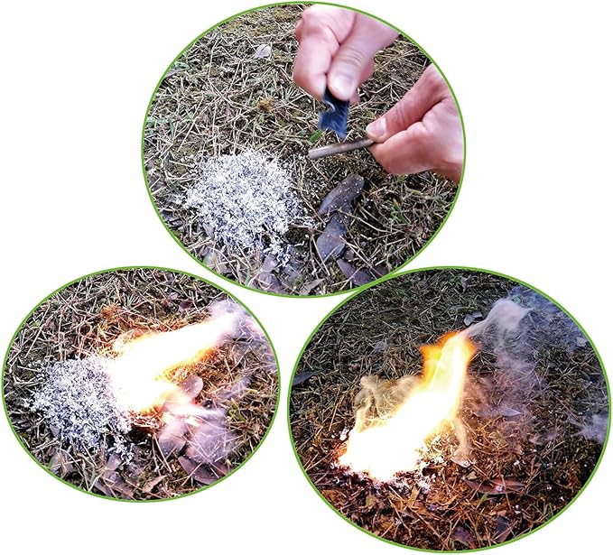 Fire Starter Kit with Magnesium Shavings and Waterproof Matches – Multiple Options with Ferro Rod and Fire Rope for Camping, Emergency, Bushcraft, Survival