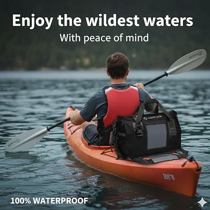 Earth Pak Waterproof Duffel Bag - Heavy Duty Motorcycle Dry Bag with Large Storage Space Perfect for Traveling, Camping, Kayaking, Fishing & Canoeing Bag 50L/70L/90L/120L Sizes