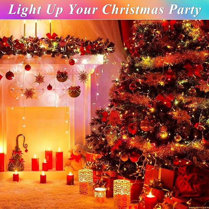 164FT 500LED Christmas Lights Color Changing, 35 Colors String Lights with Remote Timer, Waterproof Twinkle Fairy Light Clear Wire for Bedroom Indoor Outdoor Holiday Wedding Party Xmas Tree