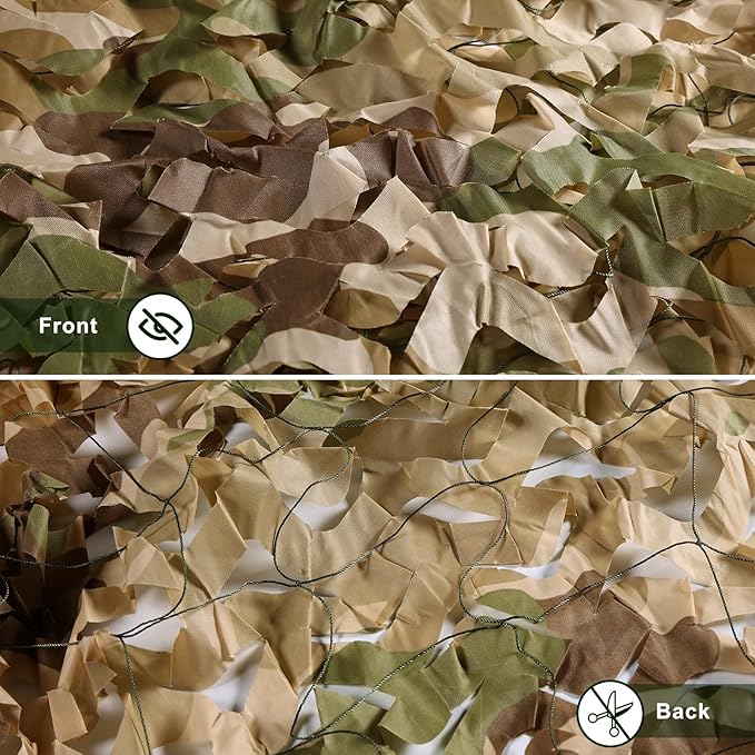 FLYEGO GEN 2 Camo Netting Camouflage Netting Hunting Blind Camo Net Camouflage Nets Military Surplus for Shooting Party Decoration Photograph Car Cover Sunshade