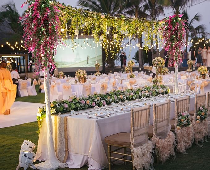 Fake Hanging Planta Faux Hanging Plants Indoor Artificial Decor outdoor Faux Plants UV Resistant Fake Hanging Plants for Wall House Room Patio Indoor Outdoor Home Shelf Office Wall Decor(Fuchsia)