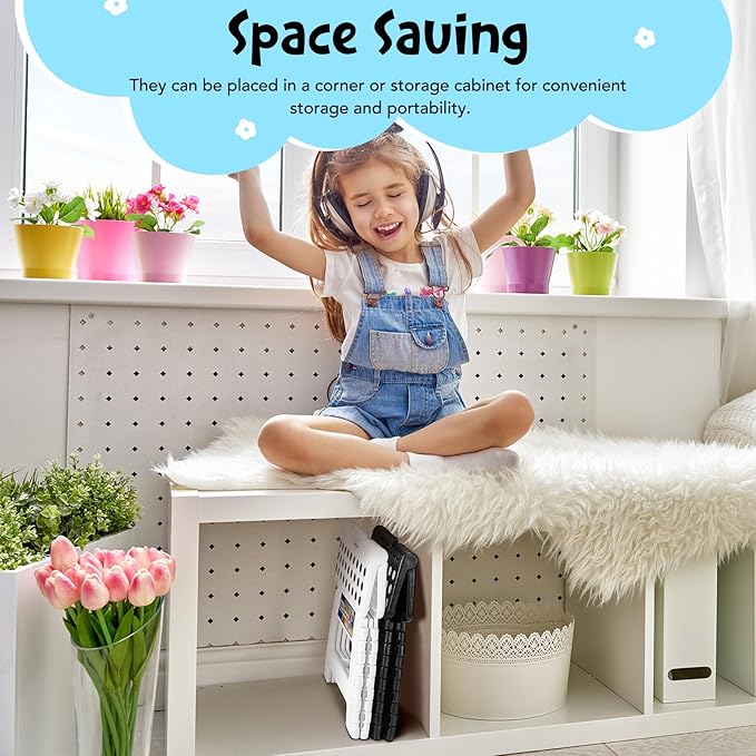 ACKO Folding Step Stool 9 Inch 300 lb Capacity, Plastic Foldable Step Stools for Kids and Adults, Folding Stools Suitable for Kitchen, Stepping Stool with Handle Black 1PC