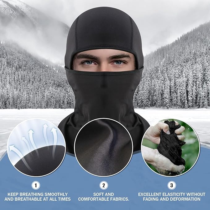 Cold Weather Face Cover for Men Windproof Thermal Winter Breathable Scarf Mask Women Neck Warmer Hood