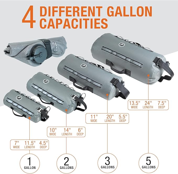 Giant Loop Cactus Canteen Water Reservoir, Foldable and Collapsible Utility Bladder for Drinking Water 1,2,3,5-Gallon (1-Gallon)