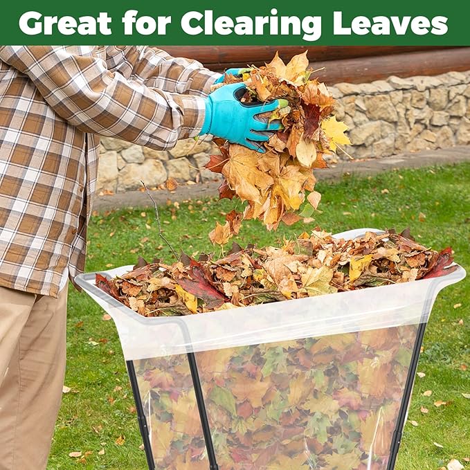 2PCS Outdoor Trash Bag Holder Stand Metal Garbage Bag Holder for Yard Work Frame Holds 30-45 Gallons Trash Bags Portable Leaf Bag Holder for Leaves Camping Lawn Party Weeding Yard Gardening（2pcs）