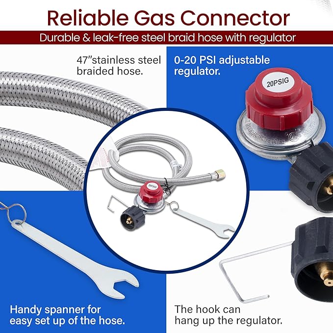 ARC Advanced Royal Champion ARC Propane Burner, 200,000 BTU Propane Stove with 0-20 PSI Regulator, Outdoor Burners for Cooking Gas Burner Gas Cooker Single Burner for Outdoor Cooking