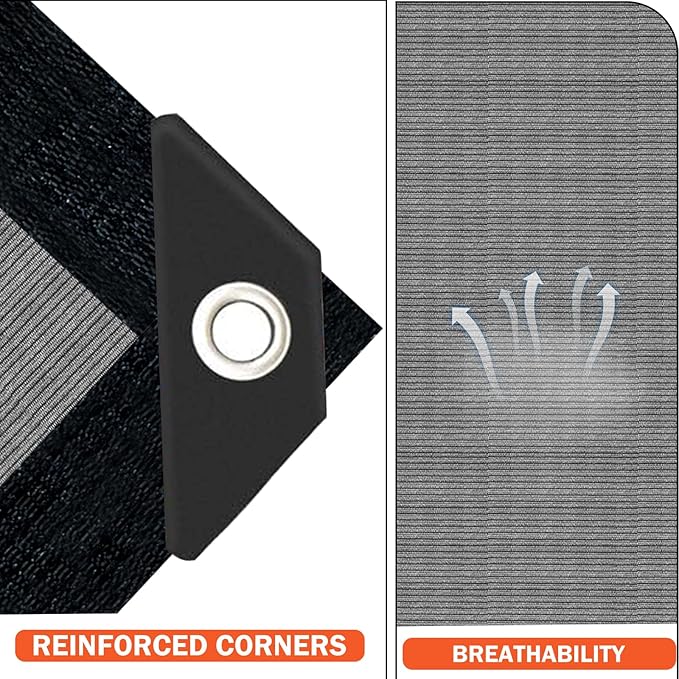 Grey Sun Shade Cloth,Pergola Shade Cover with Reinforced Grommets,90% Shade Fabric Fence Privacy Screen Balcony,Pergola Shade Cover Canopy Garden Carport Porch Deck Patio Shade Cover,6x12FT