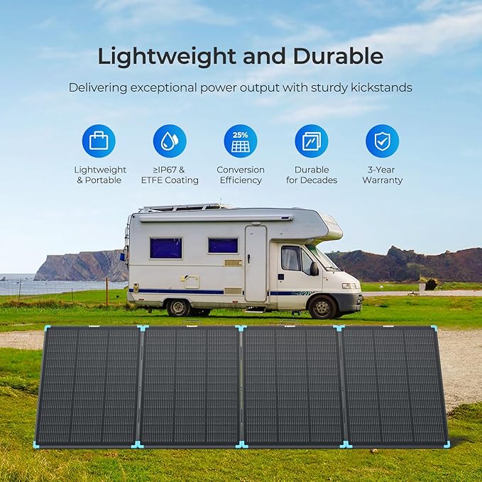 Renogy 300 Watt Solar Panel Suitcase, N-Type 12V Portable Foldable Solar Panels, 25% High Efficiency with 17% Lighter, Fast Setup with Kickstands, IP67 Waterproof for RV, Camping, Off-Grid, Blackouts