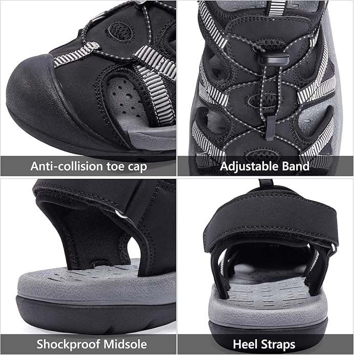 CAMELSPORTS Men's Hiking Sandals Closed Toe Outdoor Beach Sandal Waterproof Sport Fisherman Sandals Water Shoes