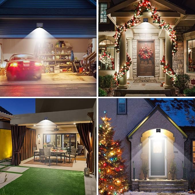 6 Pack Solar Lights Outdoor, 3 Modes/100LED Solar Security Lights Wireless IP65 Waterproof Solar Motion Lights Outdoor Solar Wall Lights Outdoor Lights for Front Door, Backyard, Garage, Deck…