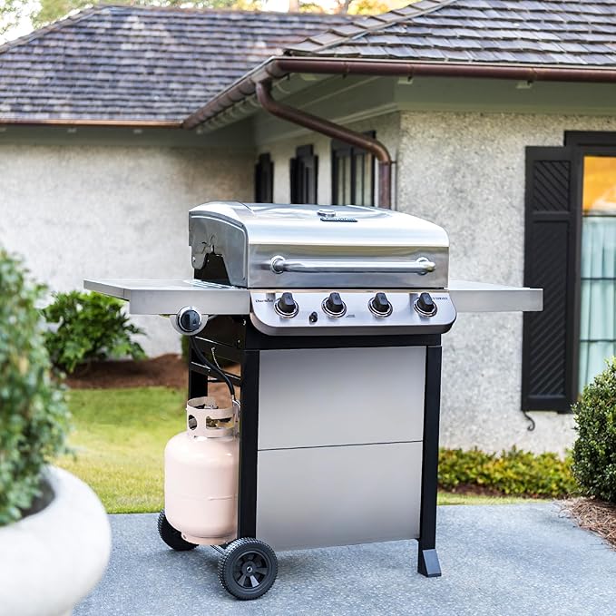 Char-Broil Performance Series Convective 4-Burner with Side Burner Cart Propane Gas Stainless Steel Grill - 463377319