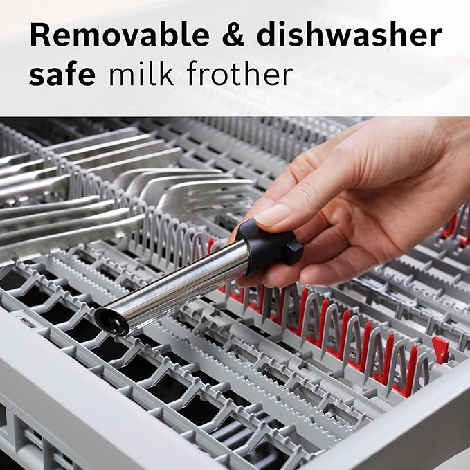 Bosch 300 Series Fully Automatic Espresso and Coffee Machine – In-Cup Frother, OneTouch Milk Drinks, 5 Drink Options, Ceramic Grinder, Easy Clean & Descale, in Silver TIU20307