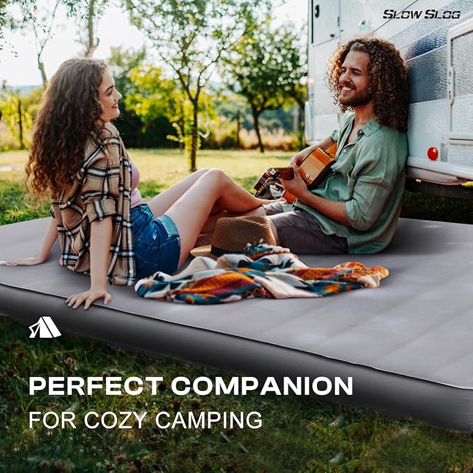 Self-Inflating Sleeping Pad with Portable Electric Air Pump, 4in Thick Memory Foam Camping Mattress for Tent Cot & Car Travel, Fast Inflate & Deflate Camping Pad