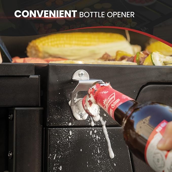 Royal Gourmet CD1824EC 24 Inch Movable Charcoal Grill with Cover, 490 Sq. In. Cooking Area, Outdoor Barbecue Grill with Foldable Side Tables for Outdoor Picnic and Camping Grilling, Black