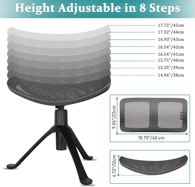 Footrest for Desk Adjustable Height 2-in-1 Function Rotatable Ergonomic Under Desk Footrest Ottoman Stool Rolling Leg Rest for Home Office (Gray)