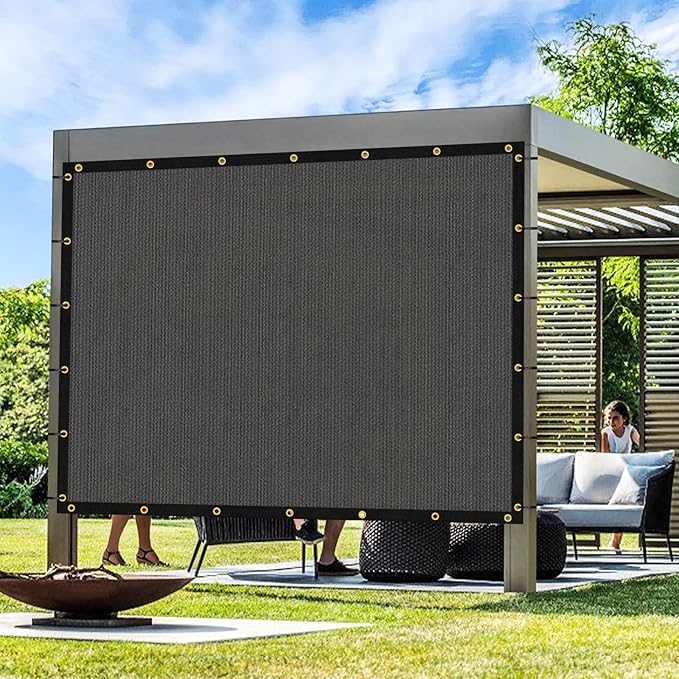Artpuch Outdoor Pergola Shade Cover 10x22 FT Sun Shade Cloth with Grommets Dark Grey 90% UV Protection Canopy Patio Privacy Screen (Customized Available)