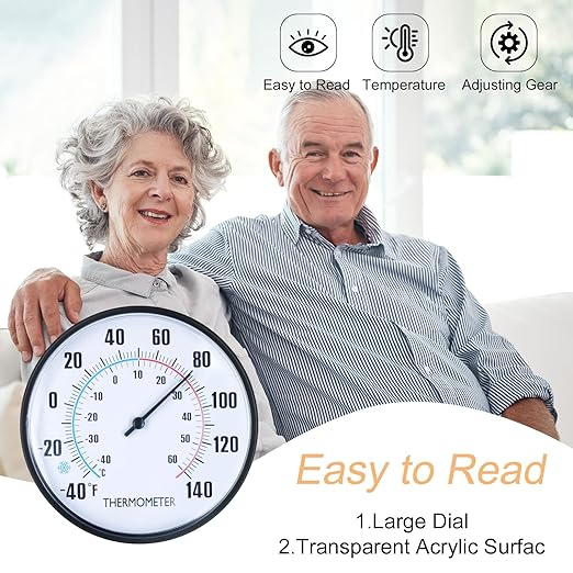 Hummingbird Indoor Outdoor Thermometer, Large Digital Metal Garden Stake Outside Thermometer Waterproof Decorative for Patio, Lawn, Room, No Battery Required