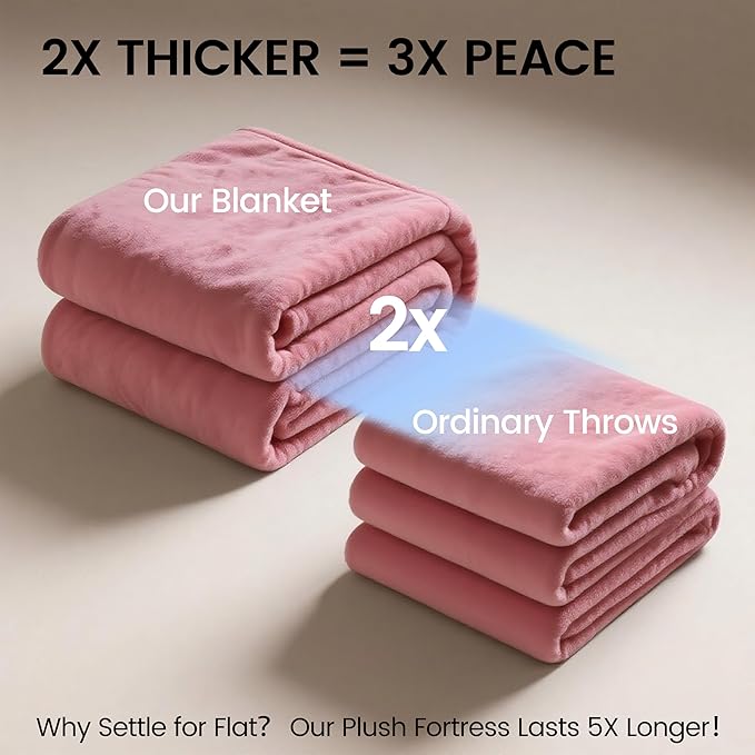 gogobunny Waterproof Bed Blanket, Reversible Sherpa Fleece Throw Blanket for Dog Puppy Cat, Furniture Cover Protects Bed Couch Sofa from Liquid Pee and Pet Fur (Pink, 90x108 inches)