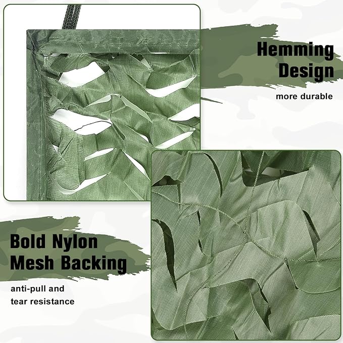 Camo Netting Camouflage Netting 20x20 10x20 10x10 Bulk Roll Burlap Camo Tarp Sunshade Net for Hunting Blind Dinosaur Birthday Jungle MilitaryTheme Party Decoration Camping Shooting