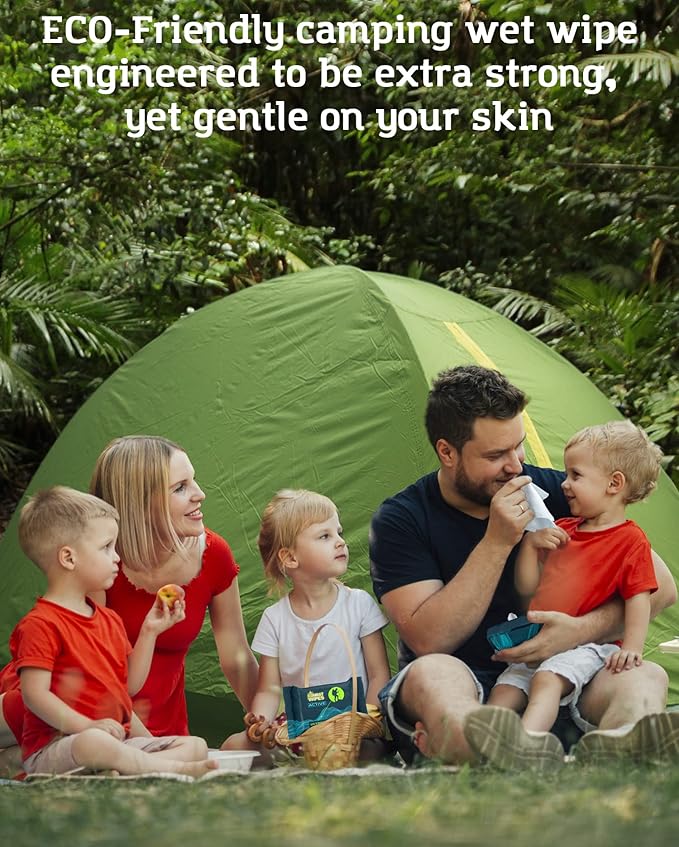 Combat Wipes ACTIVE Outdoor Wet Wipes - Extra Thick Camping Gear, Biodegradable, Body & Hand Cleansing/Refreshing Cloths for Backpacking & Gym w/Natural Aloe & Vitamin E (12 Pack, 300 Wipes)…