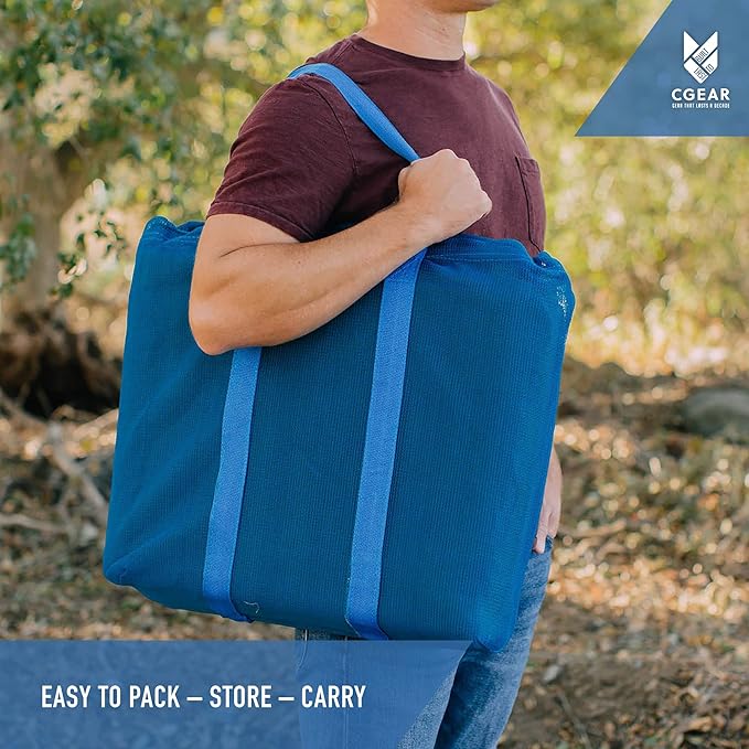 CGEAR RV Camping Mat, Sand Free Outdoor Reversible Rug for Campsite, Backyard, Patio, Deck, and Beach (Blue/Green, 8' x 11')