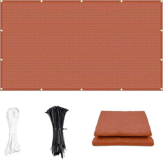 Cool Area Sun Shade Cloth with Grommets 11×13 FT Shade Panel Shade Tarp Screen Fabic for Outdoor Patio Pergola Cover Deck Garden, Terra Red (Customized)