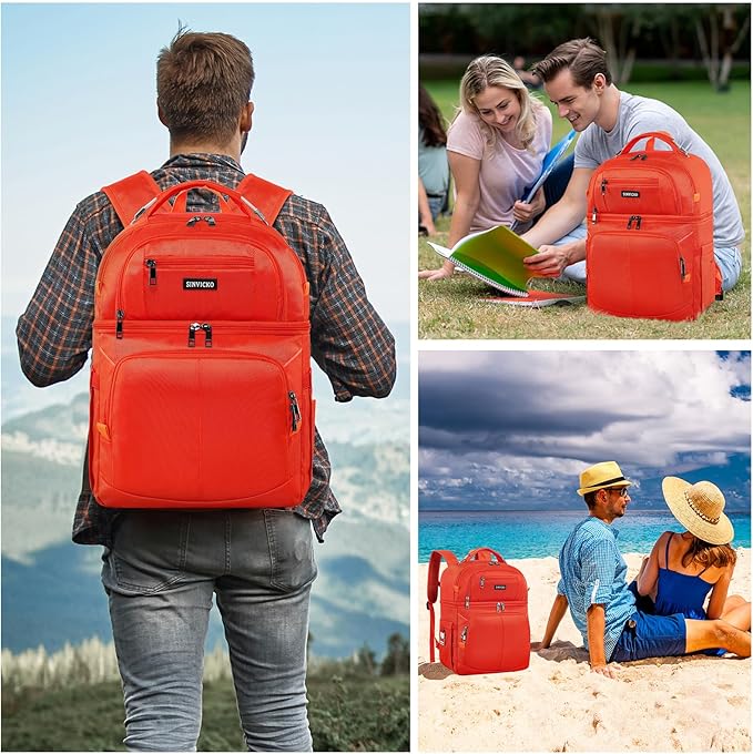 Insulated Cooler Backpack,Double Deck Leakproof Cooler Bag,Insulated Backpack Cooler Lunch Backpack for Men Women